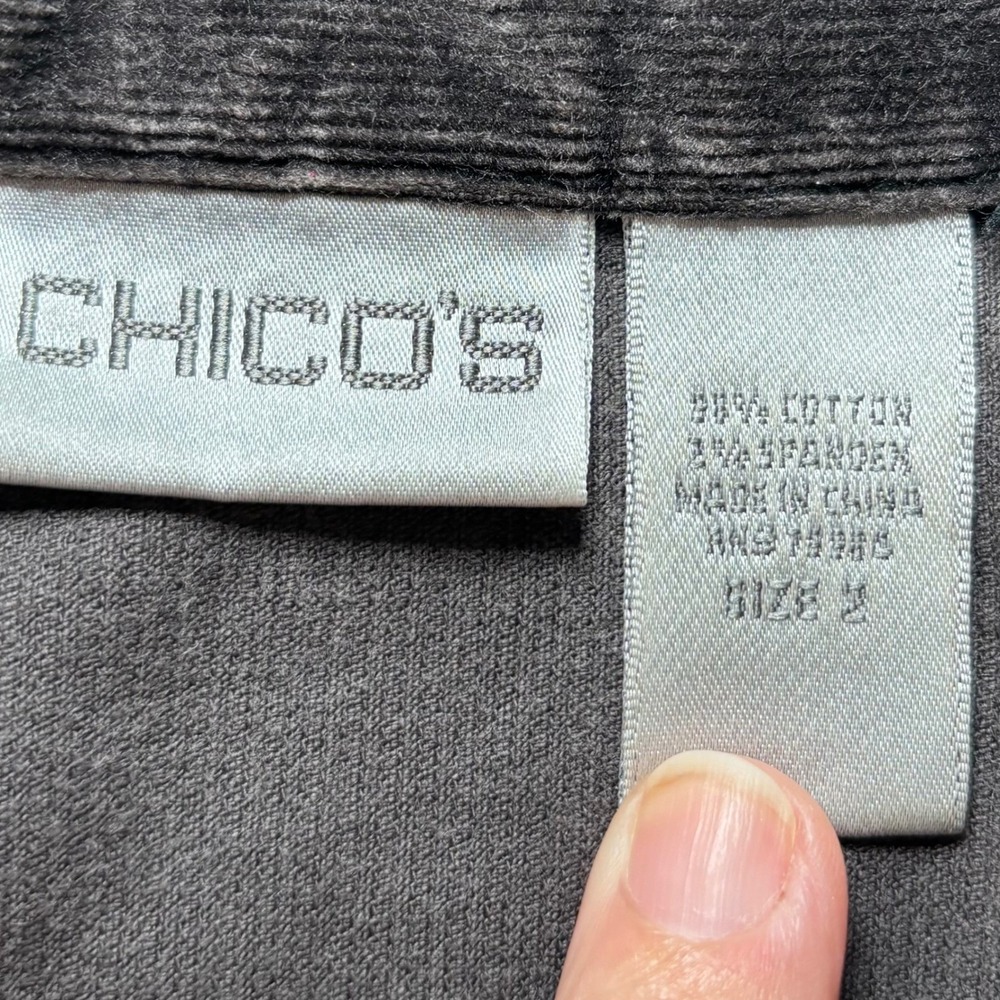 Chico's Dark Brown Corduroy Cotton Blend Casual Jacket Sz‎ 2 Large 12 - Picture 5 of 8